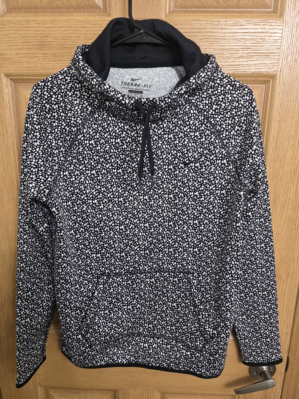 Nike Black & White Speckle Therma-FIT Pullover Hoodie